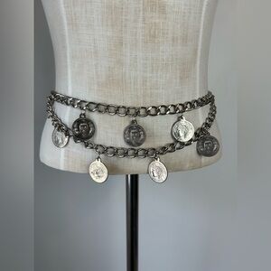 Vintage Chain Metal Coin Belt